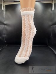 Fodros, mintás bokafix, 26/01, white