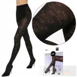 FLORAL-02 50 den mintás har. nadr., nero 2