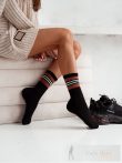 MILENA női zokni frottír 139, csíkos, nero 38-41
