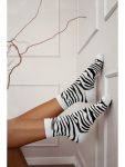 MILENA női zokni 60, zebra, white, 37-41