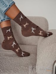 MILENA női zokni 159, kutya, capuccino 37-41