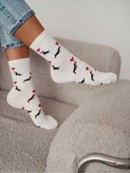 MILENA női zokni 157, kutya, ecru 37-41