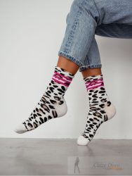 MILENA női zokni 156, párduc, ecru 37-41