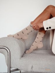 MILENA női zokni 161, masni, beige 37-41