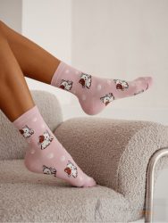 MILENA női zokni 172, cica, pink 37-41