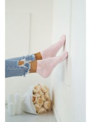 MILENA női bokaz. 04, masnis, pink, 37-41