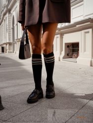 MILENA női térdz. 123, csíkos, nero 37-41