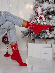 MILENA női zokni 79, szarvas, red 37-41